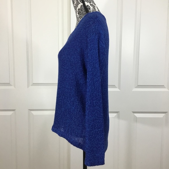 RDI Knit High Low Pullover Sweater Blue/Teal Sz M - Picture 5 of 8